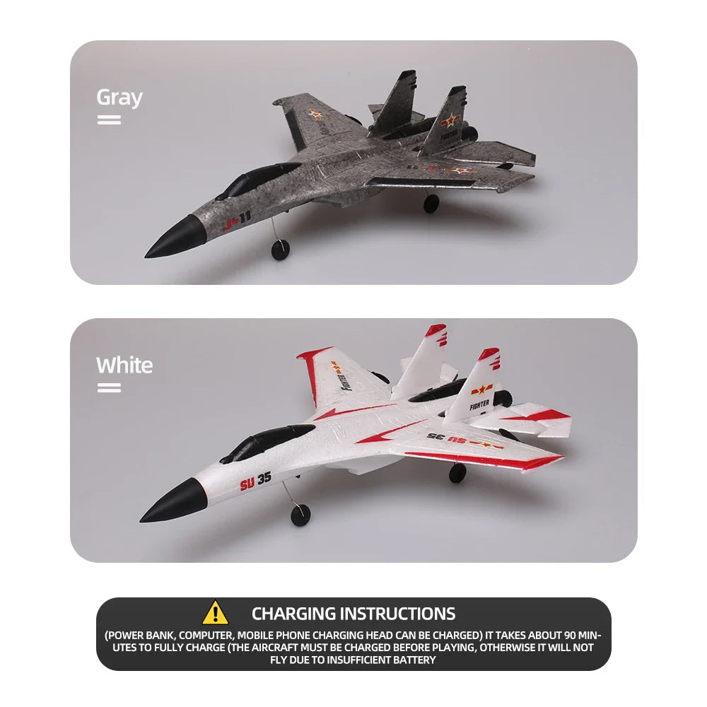 HKM-507923 2.4G Remote Control Foam Airplane J-11 Fighter Jet Model for Beginners