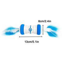 HKM-507923 USB Rechargeable Electric Cat Toy Ball with Feather for Interactive Play