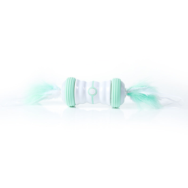 HKM-507923 USB Rechargeable Electric Cat Toy Ball with Feather for Interactive Play