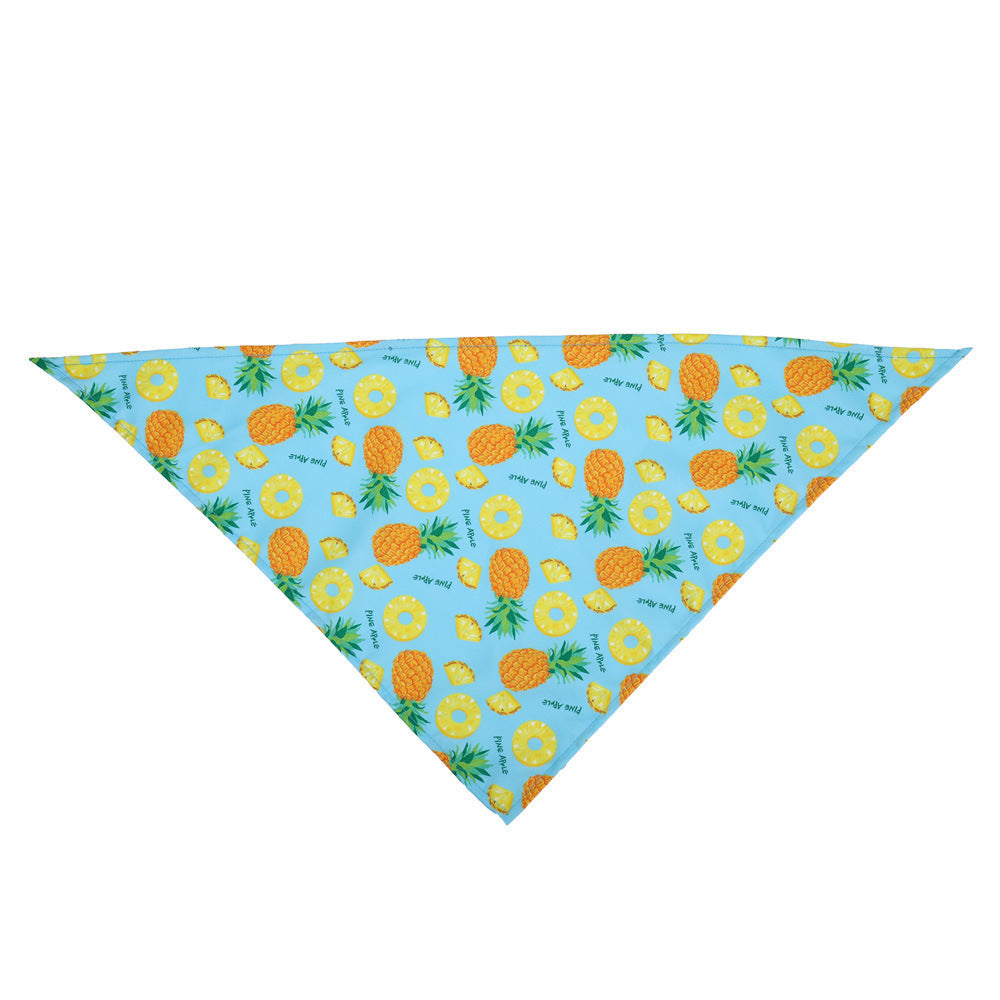 HKM-507987 Summer Donut Triangle Scarf for Pets - Soft Cotton Neckwear for Dogs, Machine Washable, Comfortable for Daily Wear and Play
