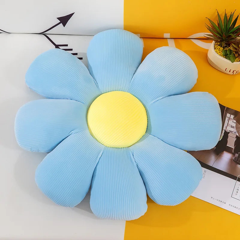 HKM-508115 Custom Soft Plush Daisy Flower Seat Cushion - Adorable Flower-Shaped Throw Pillow for All Ages