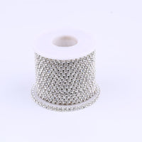 HKM-508115 Rhinestone Chain for DIY Crafts - 2.8mm Silver Bottom Claw, 1m Length