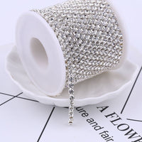 HKM-508115 Rhinestone Chain for DIY Crafts - 2.8mm Silver Bottom Claw, 1m Length