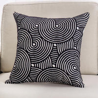 HKM-508243 Personalized Embroidery Couch Pillow - Wave Pattern, Phoenix Tail, Khaki, and More - 45x45cm