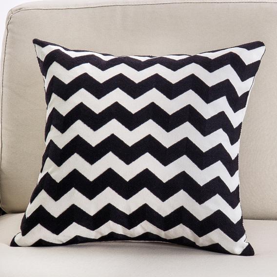 HKM-508243 Personalized Embroidery Couch Pillow - Wave Pattern, Phoenix Tail, Khaki, and More - 45x45cm