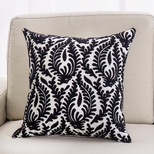 HKM-508243 Personalized Embroidery Couch Pillow - Wave Pattern, Phoenix Tail, Khaki, and More - 45x45cm