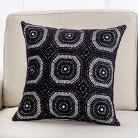 HKM-508243 Personalized Embroidery Couch Pillow - Wave Pattern, Phoenix Tail, Khaki, and More - 45x45cm