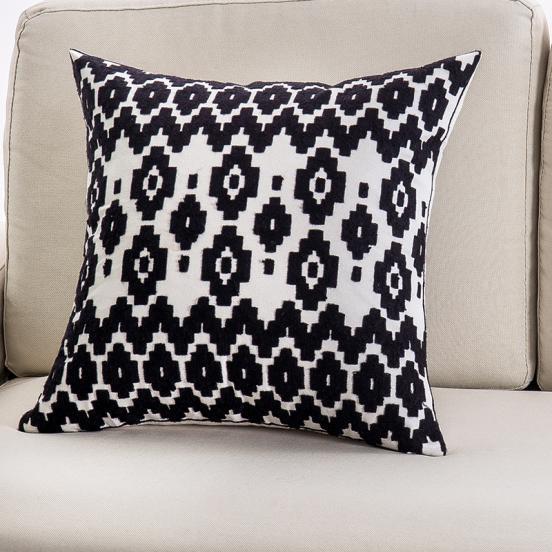 HKM-508243 Personalized Embroidery Couch Pillow - Wave Pattern, Phoenix Tail, Khaki, and More - 45x45cm