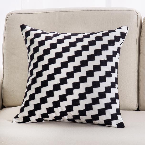 HKM-508243 Personalized Embroidery Couch Pillow - Wave Pattern, Phoenix Tail, Khaki, and More - 45x45cm