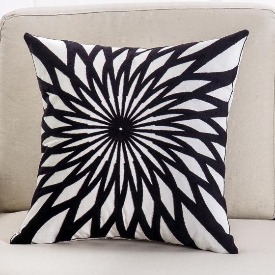HKM-508243 Personalized Embroidery Couch Pillow - Wave Pattern, Phoenix Tail, Khaki, and More - 45x45cm