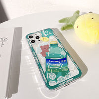 HKM-508371 Silicone Phone Case with Cartoon Animal Design Compatible with iPhone Models 7/8, 7P/8P, X/XS, XR, XSMAX, 11, 11Pro, 11Pro MAX, 12, 12Pro, 12Pro MAX, 12mini