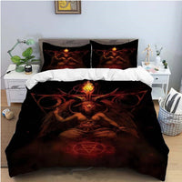HKM-508435 Dark Satan Theme Down Quilt Cover Set - Various Sizes Available