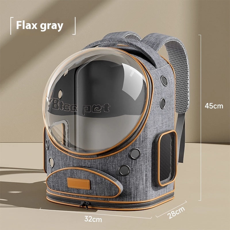HKM-508563 Cat Backpack with Panoramic Transparent Window - Lightweight Oxford Cloth, Large Capacity for Pets