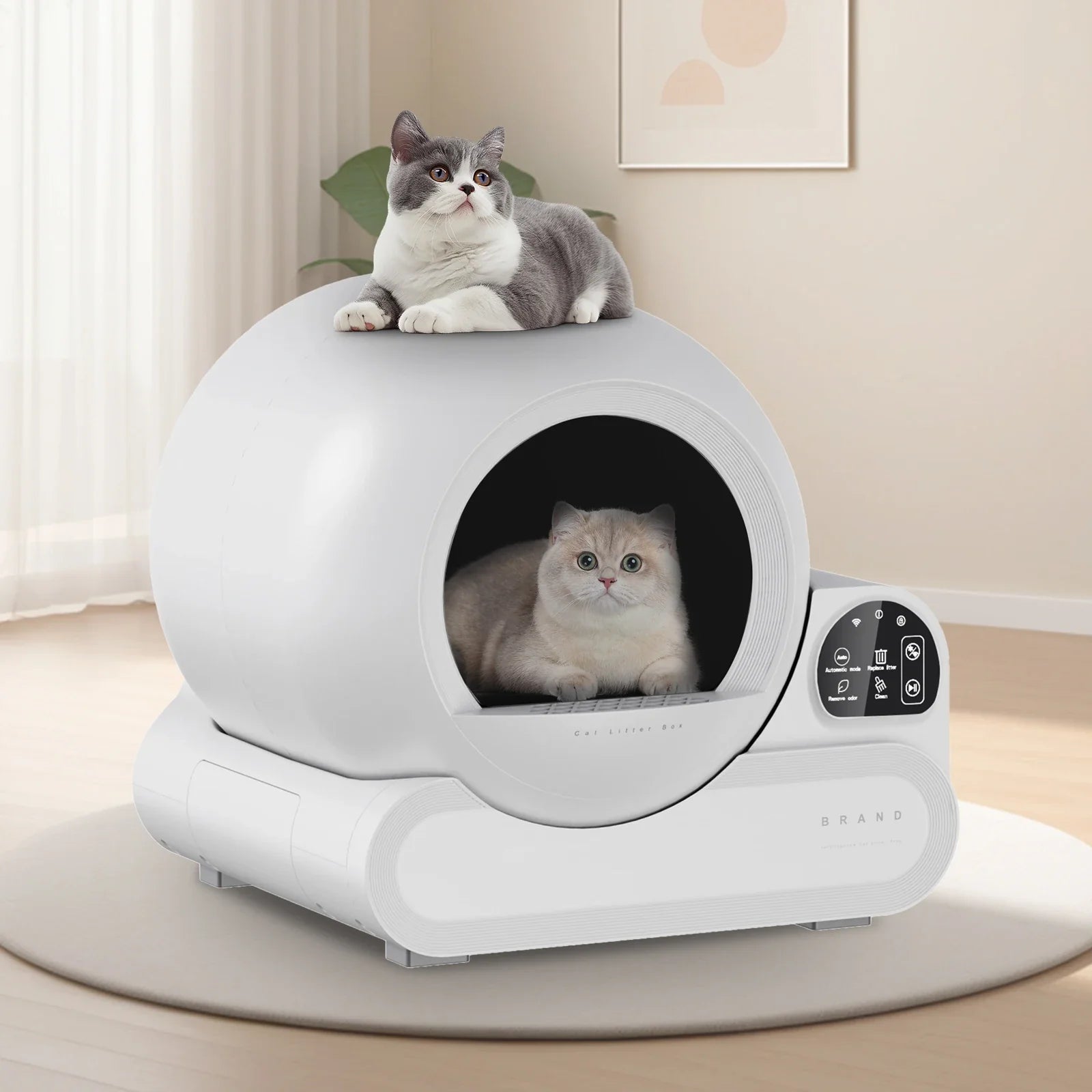 KTX-508563 Smart Automatic Odorless Self-Cleaning Cat Litter Box - 70L Dust-Free Design for Multiple Cats