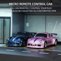 HKM-508691 1/64 Scale Mini RC Drift Car - 4WD High-Speed Remote Control Vehicle with Lights for Kids and Beginners