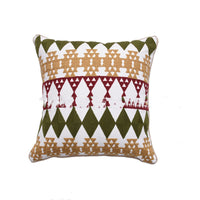 HKM-508819 Geometric Pattern Cotton Printed Pillowcase, 45x45cm, Filled with PP Cotton