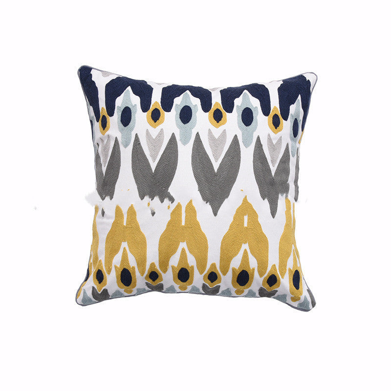 HKM-508819 Geometric Pattern Cotton Printed Pillowcase, 45x45cm, Filled with PP Cotton