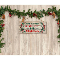 HKM-508883 Christmas Cartoon Beech Craft Pendant Decoration - 20.3cm x 10.8cm, 87g