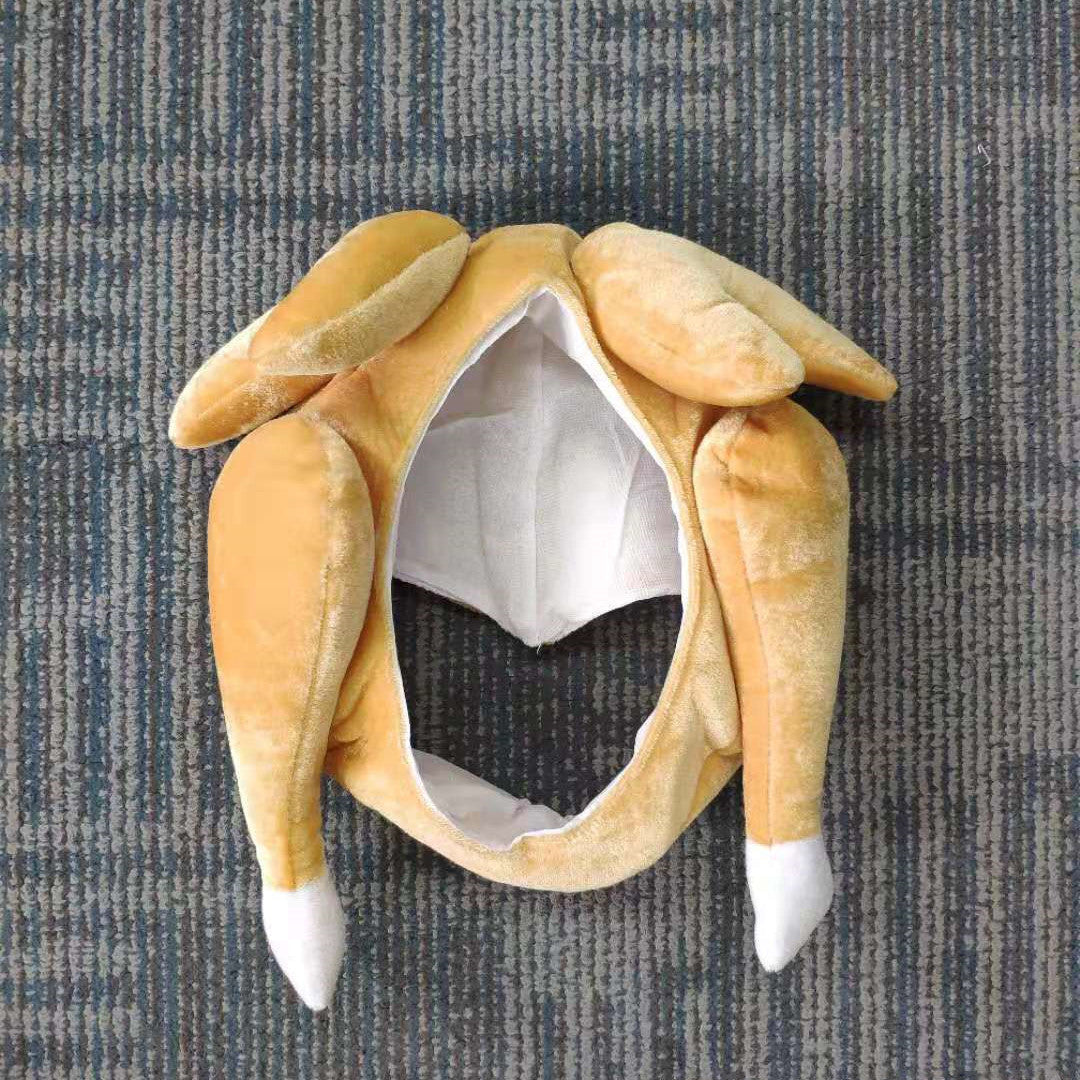 HKM-508947 Plush Turkey Thanksgiving Costume Hat for Festive Dress-Up and Parties