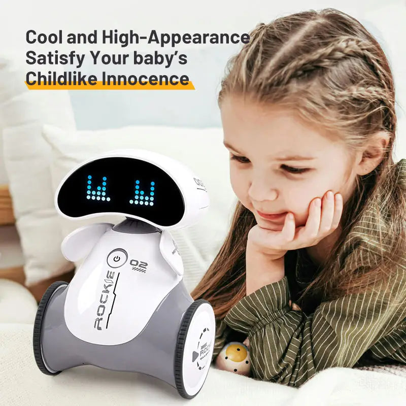 HKM-509075 Interactive Programming Robot Toy for Kids - RC Educational Robot with Light & Sound Features, Ages 2 & Up