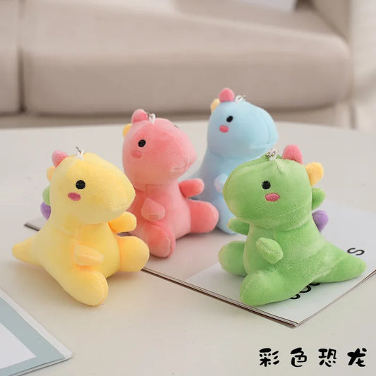 KTX-509267 Soft Plush Dinosaur Key Chain Toy - 12cm Mini Stuffed Animal for Kids