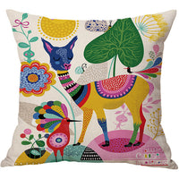 HKM-509395 Cartoon Cotton Linen Car Cushion Pillow Cover 45x45 cm
