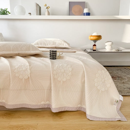 HKM-509587 Cozy Gauze Towel Quilt for Air Conditioning - Multiple Sizes and Floral Patterns Available