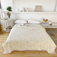 HKM-509587 Cozy Gauze Towel Quilt for Air Conditioning - Multiple Sizes and Floral Patterns Available