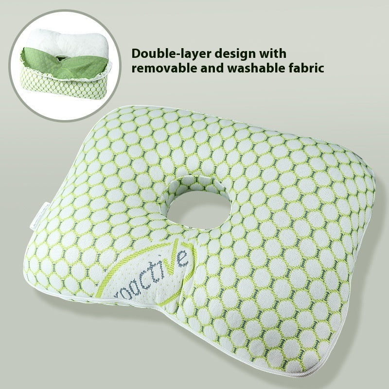 HKM-509715 New Chinese Style Single Hole Ear Pillow for Adults - 39x28x6 cm, Polyester Fiber Fill