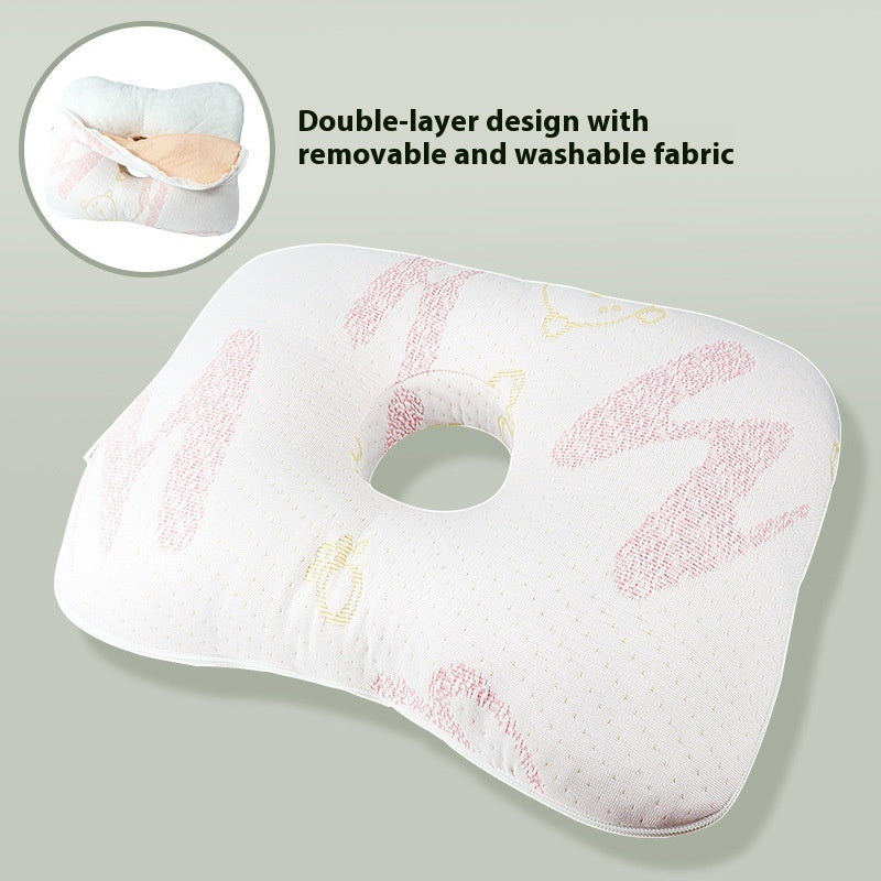 HKM-509715 New Chinese Style Single Hole Ear Pillow for Adults - 39x28x6 cm, Polyester Fiber Fill
