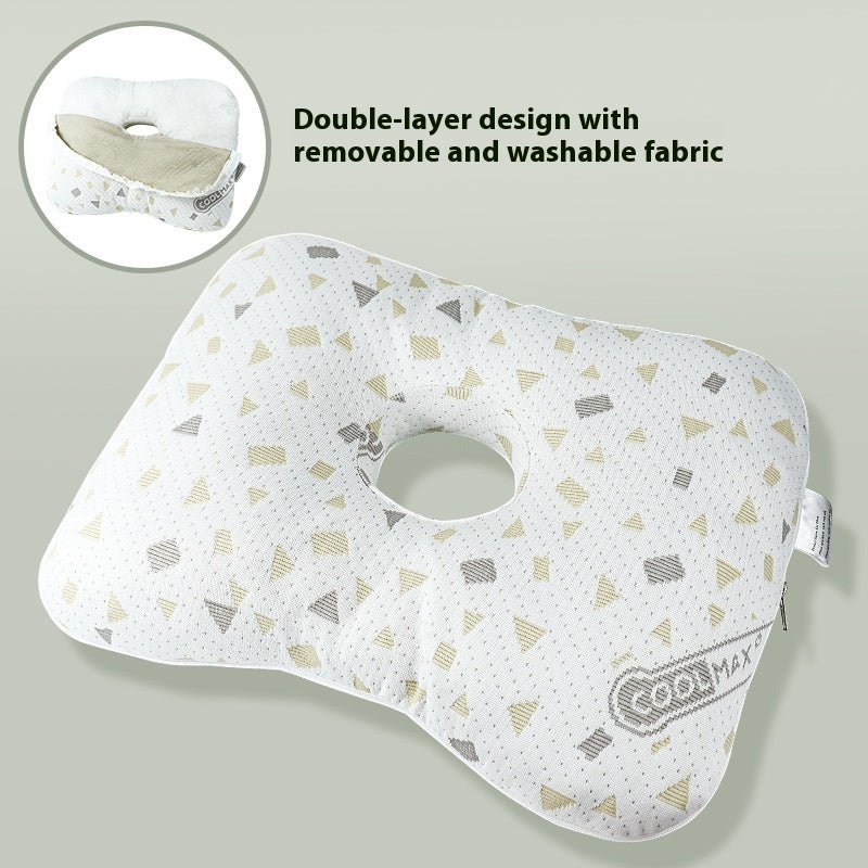 HKM-509715 New Chinese Style Single Hole Ear Pillow for Adults - 39x28x6 cm, Polyester Fiber Fill