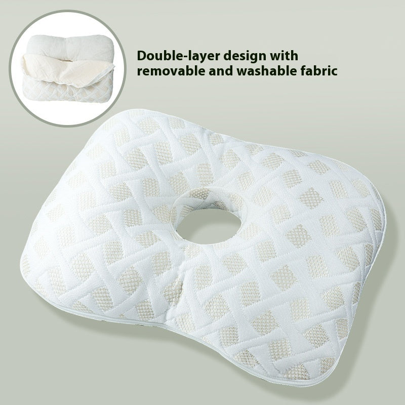 HKM-509715 New Chinese Style Single Hole Ear Pillow for Adults - 39x28x6 cm, Polyester Fiber Fill