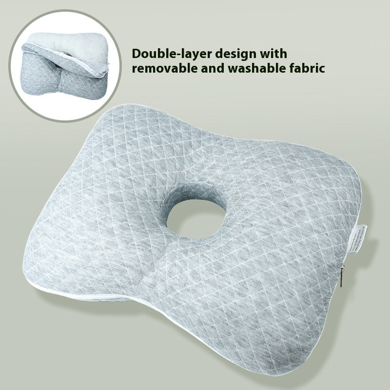 HKM-509715 New Chinese Style Single Hole Ear Pillow for Adults - 39x28x6 cm, Polyester Fiber Fill