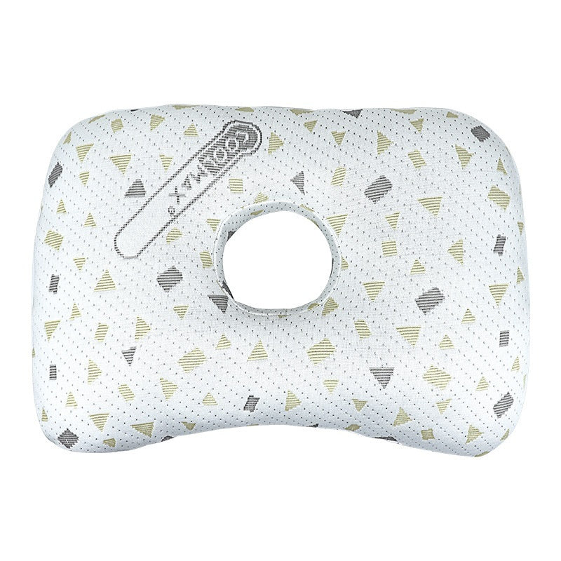 HKM-509715 New Chinese Style Single Hole Ear Pillow for Adults - 39x28x6 cm, Polyester Fiber Fill