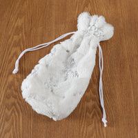 HKM-509715 Plush Snowflake Sequin Wine Bottle Cover, Fleece Cloth Christmas Decoration