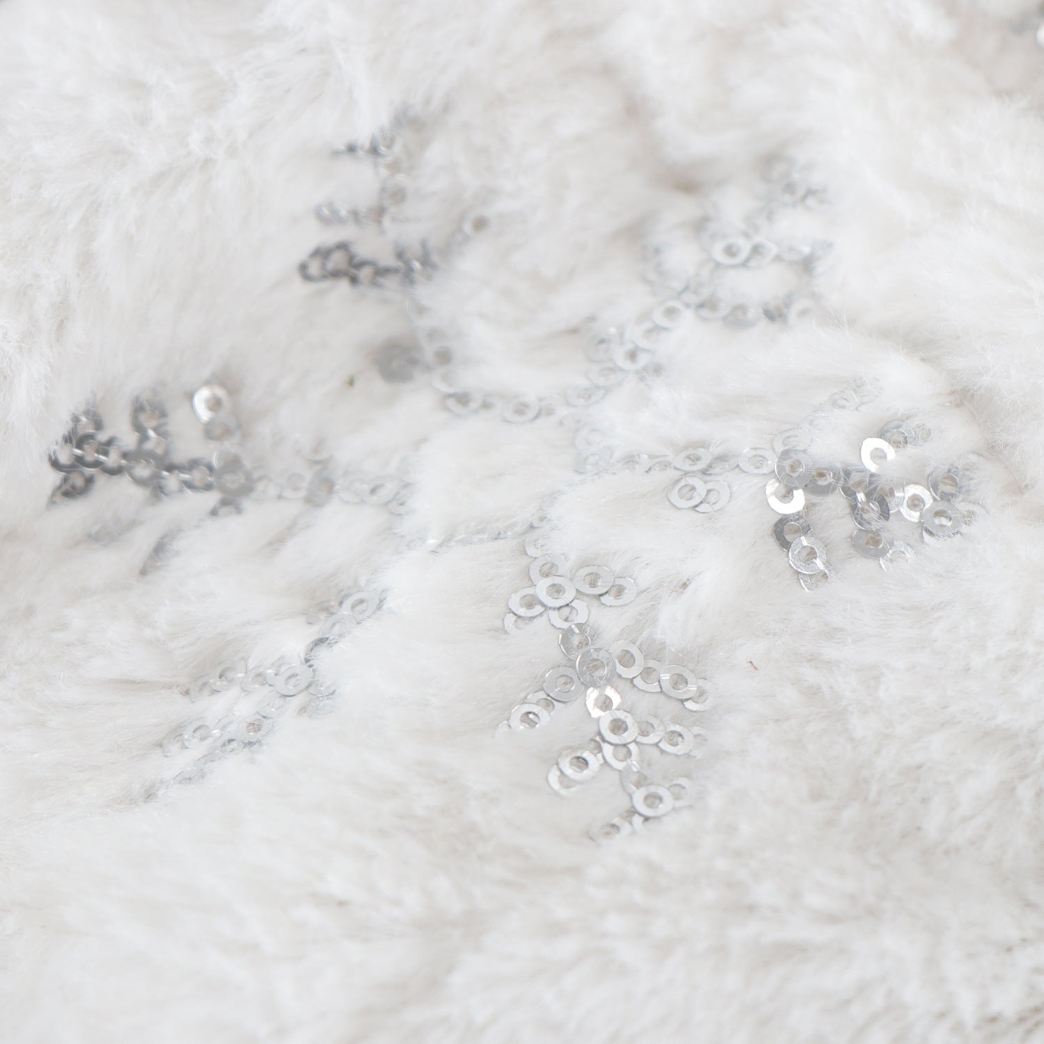HKM-509715 Plush Snowflake Sequin Wine Bottle Cover, Fleece Cloth Christmas Decoration