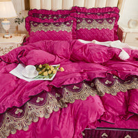 HKM-509907 Detachable Bedding Set with Duvet Cover and Bed Skirt, Nordic Style