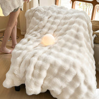 HKM-509907 Thickened Warm Fur Blanket in Multiple Sizes - Soft Suli Long Hair & Milk Velvet Options