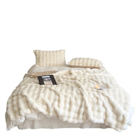 HKM-509907 Thickened Warm Fur Blanket in Multiple Sizes - Soft Suli Long Hair & Milk Velvet Options
