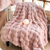 HKM-509907 Thickened Warm Fur Blanket in Multiple Sizes - Soft Suli Long Hair & Milk Velvet Options