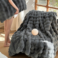 HKM-509907 Thickened Warm Fur Blanket in Multiple Sizes - Soft Suli Long Hair & Milk Velvet Options