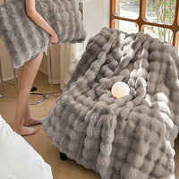 HKM-509907 Thickened Warm Fur Blanket in Multiple Sizes - Soft Suli Long Hair & Milk Velvet Options