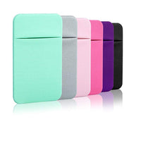 HKM-509971 Lycra Mobile Phone Back Sticker Card Holder - 58x88mm, Available in Green, Pink, Blue, Grey