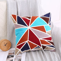 HKM-509971 Nordic Simple Embroidered Pillow Cover - Cotton Cushion with Stripes for Home Décor