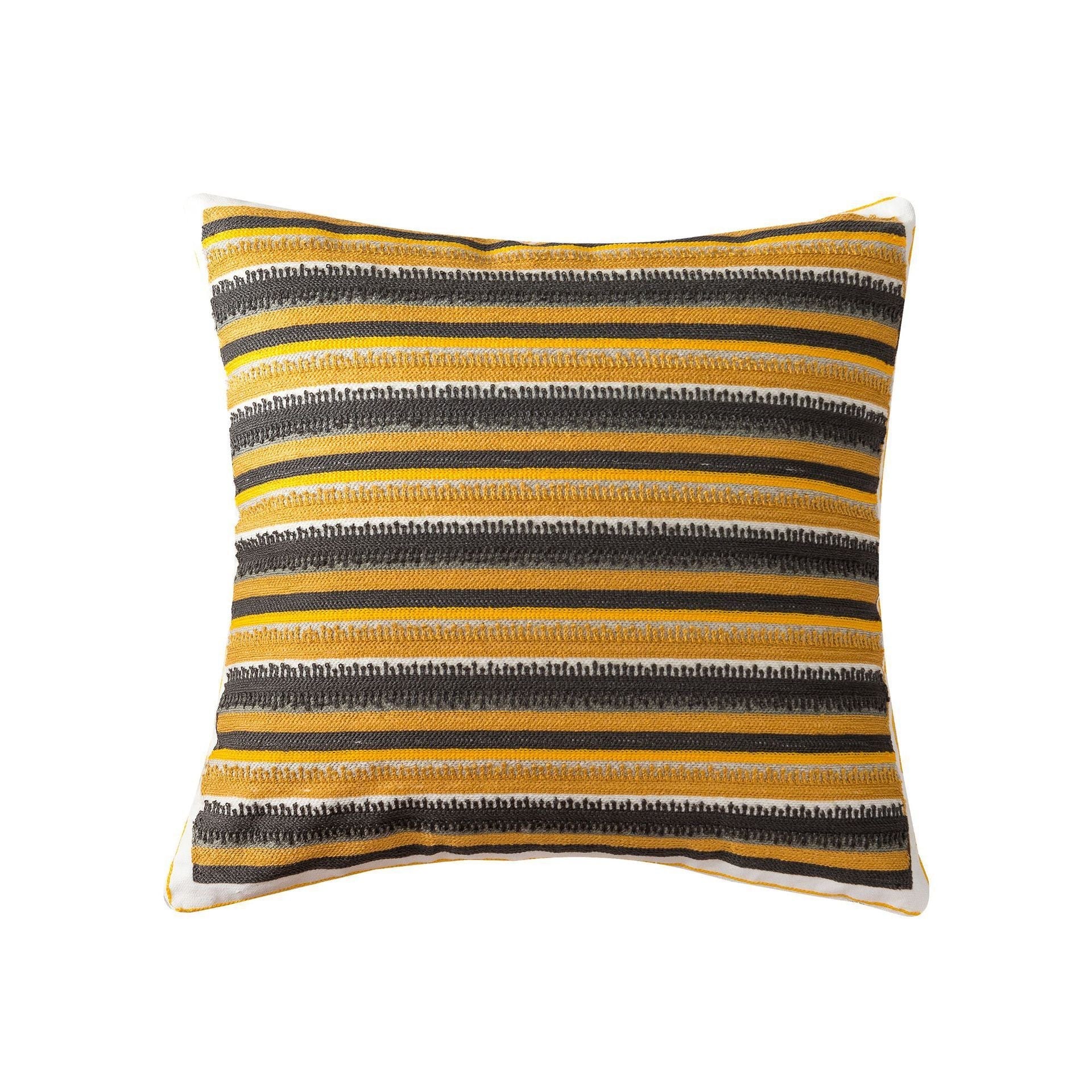 HKM-509971 Nordic Simple Embroidered Pillow Cover - Cotton Cushion with Stripes for Home Décor