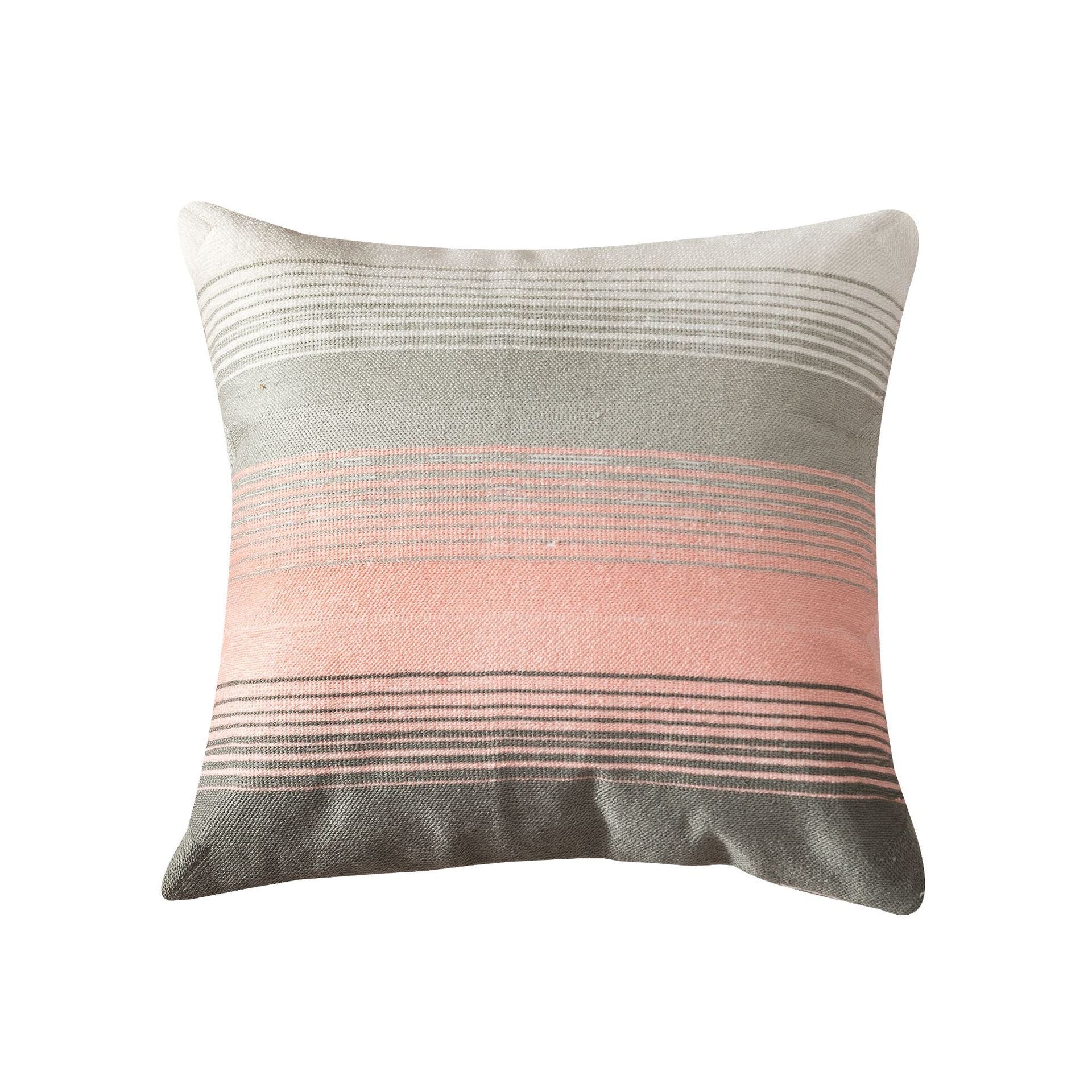 HKM-509971 Nordic Simple Embroidered Pillow Cover - Cotton Cushion with Stripes for Home Décor