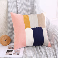 HKM-509971 Nordic Simple Embroidered Pillow Cover - Cotton Cushion with Stripes for Home Décor