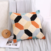 HKM-509971 Nordic Simple Embroidered Pillow Cover - Cotton Cushion with Stripes for Home Décor