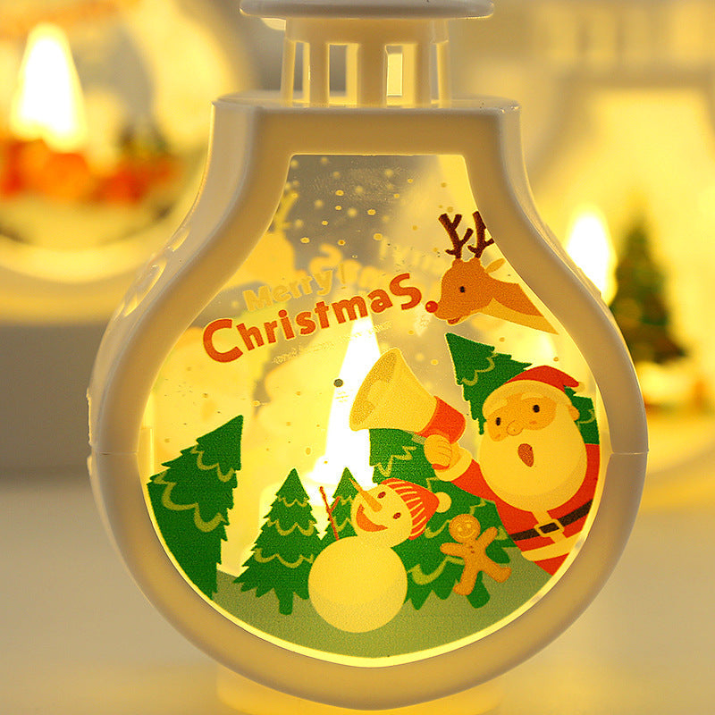 HKM-510035 Romantic Christmas Candle Lamp - Snowman, Old Man, Deer, or Christmas Tree Ornaments in White and Colorful Designs