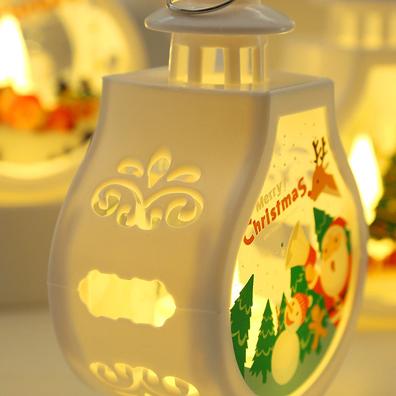 HKM-510035 Romantic Christmas Candle Lamp - Snowman, Old Man, Deer, or Christmas Tree Ornaments in White and Colorful Designs
